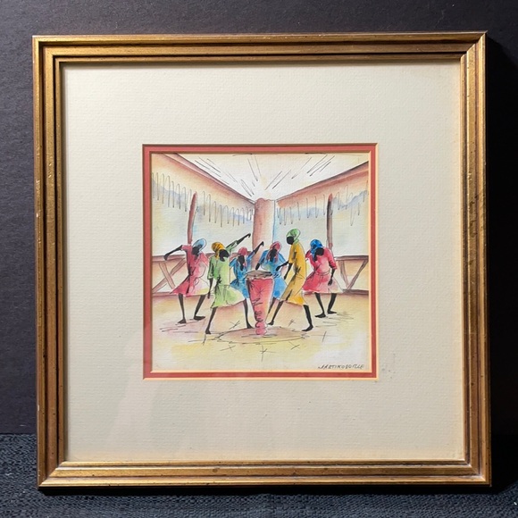 Water Color and Ink by Known and Galleried Haitian Artist: Martino Dorce - Picture 2 of 7